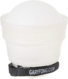 Gary Fong collapsible flash diffuser with white dome.